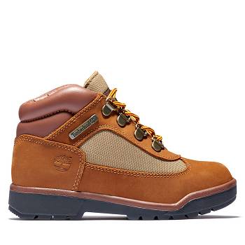 Timberland Gyerek Leather/Fabric Mid Cut Field Bakancs Barna